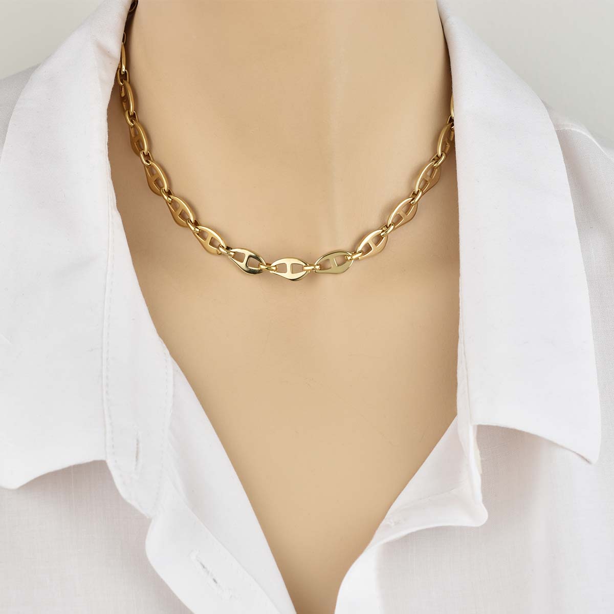 Noelia Chain Gold 8MM Αλυσίδα λαιμού από ανοξείδωτο ατσάλι 316L